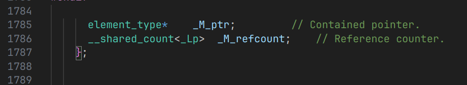 (1) Member variables of the shared_ptr_base class